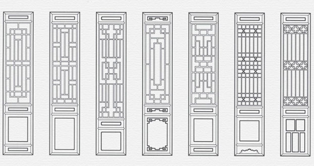 东路镇常用中式仿古花窗图案隔断设计图